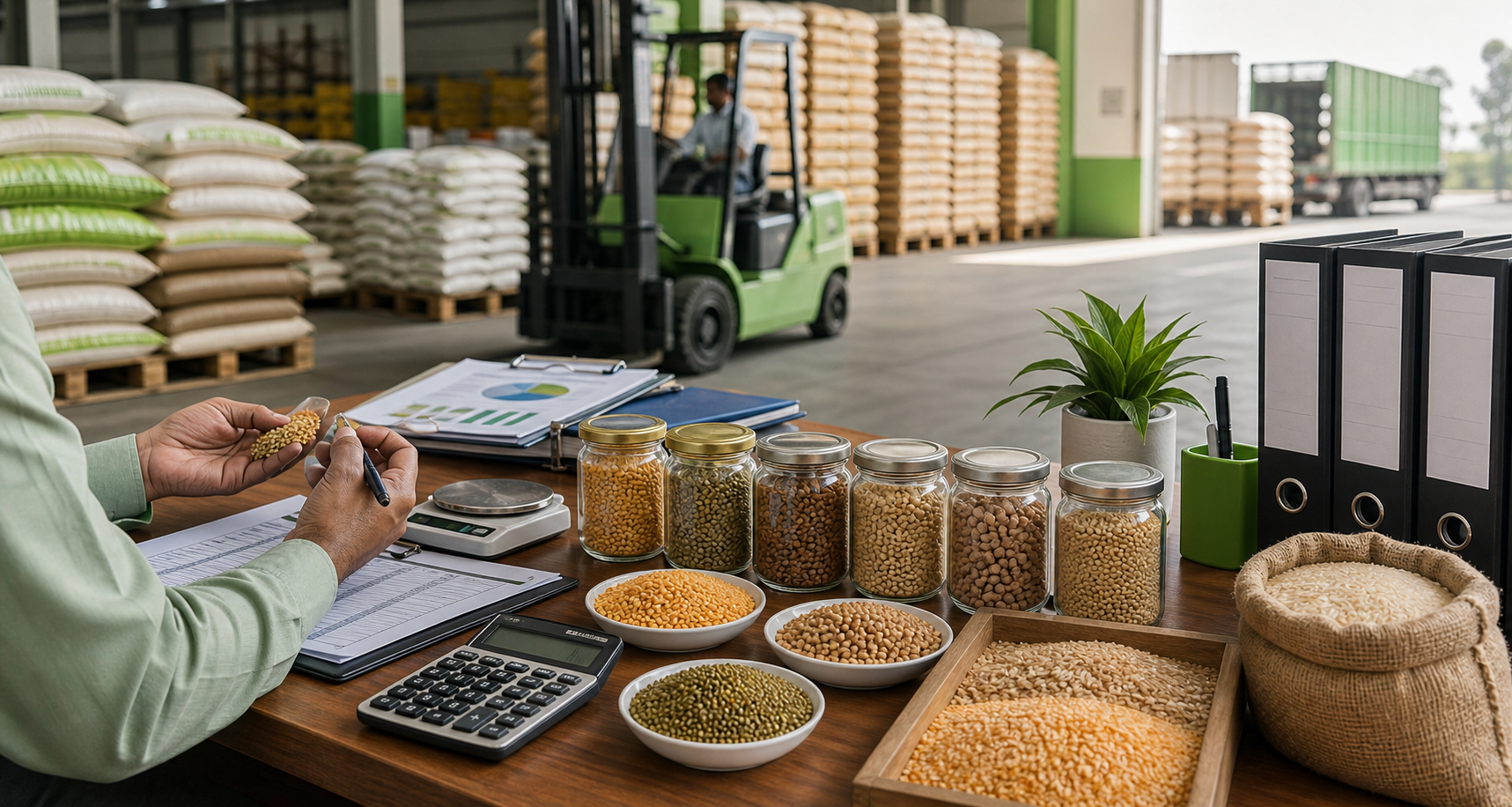 Quality checks and sourcing coordination for agro products